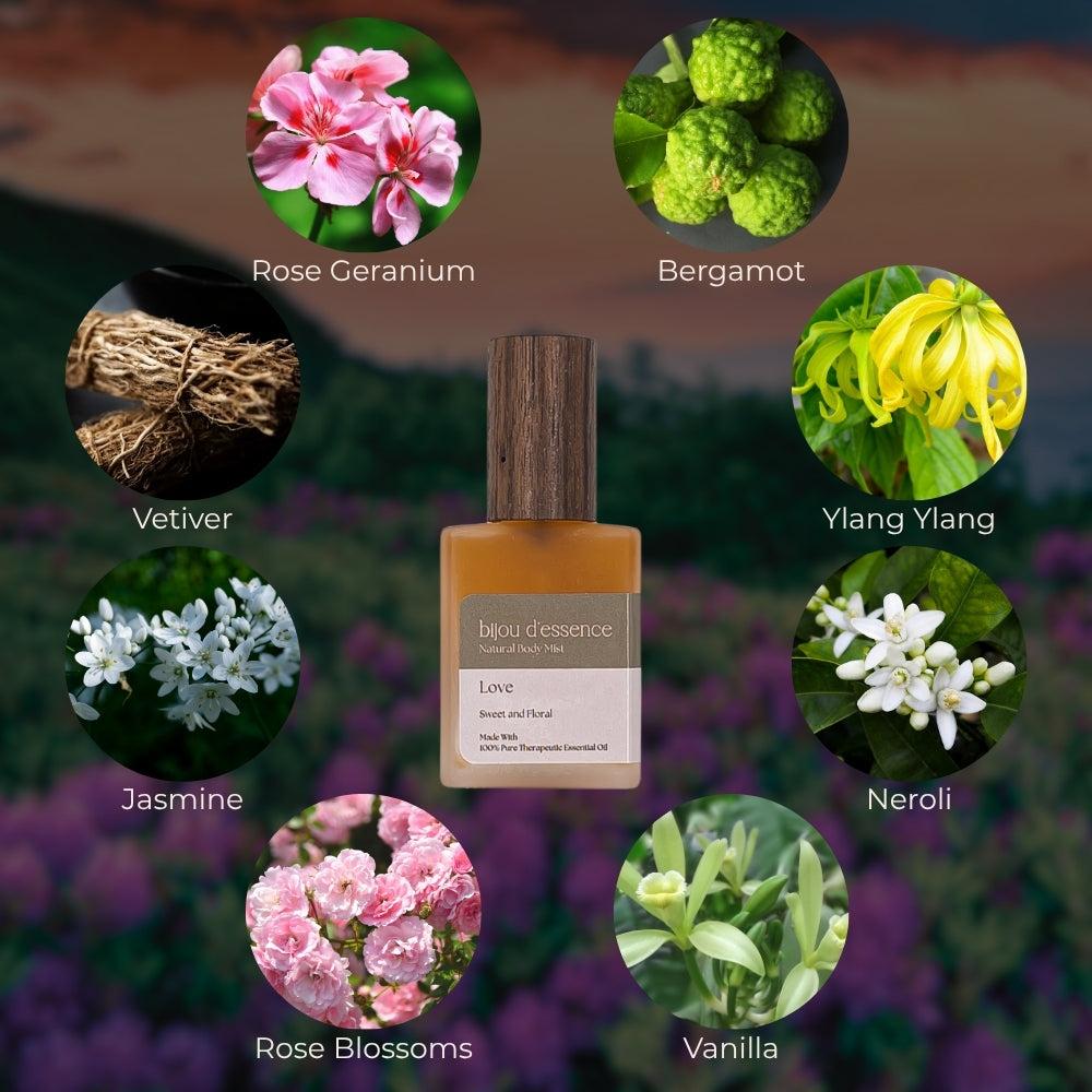 "Love" Essential Oil Natural Body Mist